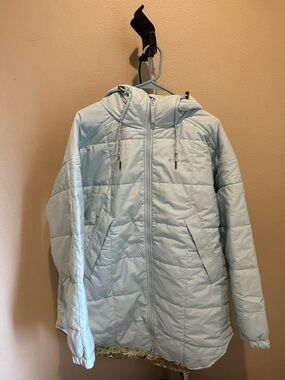 Columbia Pale Blue Quilted Hooded Jacket